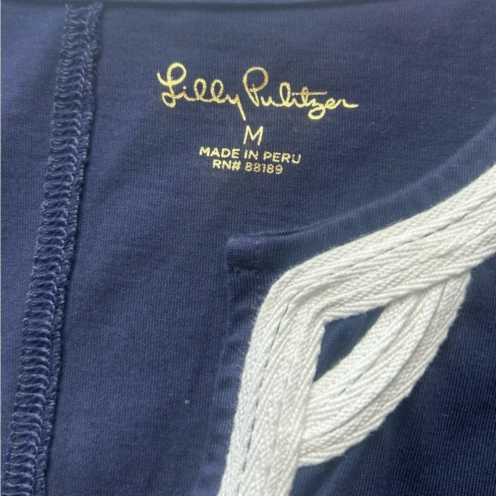 NWT Lilly Pulitzer Brewster Dress True Navy Sz M Nautical Resortwear Cruise - Picture 5 of 10
